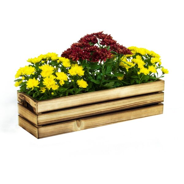 Dřevěný truhlík bedÝnka opalovaná