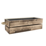 Dřevěný truhlík rovnÝ kaštan 40x20x16 cm 1