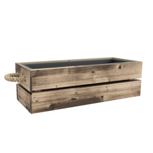 Dřevěný truhlík rovnÝ kaštan 60x20x16 cm 1