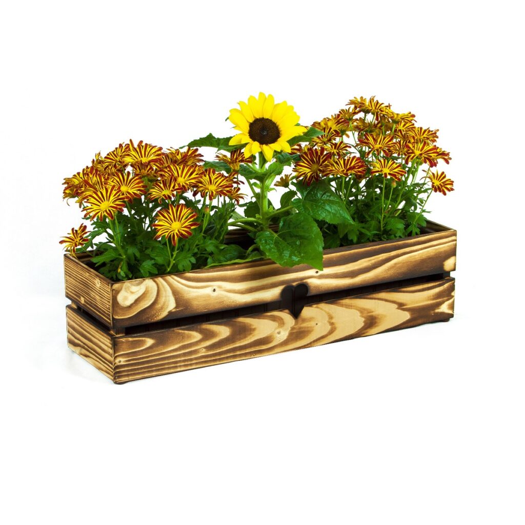 Dřevěný truhlík srdce opalovaný