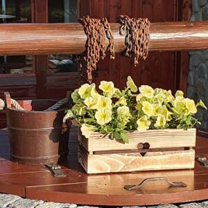 Dřevěný truhlík srdce opalovaný 8