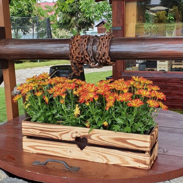 Dřevěný truhlík srdce teak 8