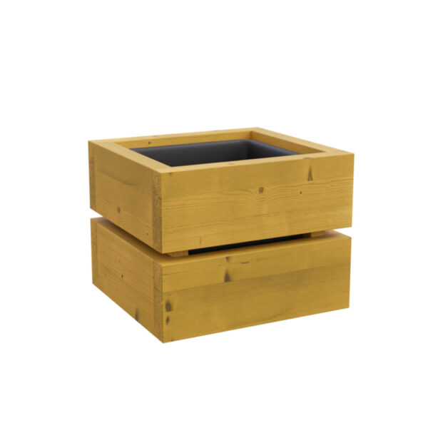 Dřevěný truhlík sukulent hořčice 1