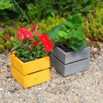 Dřevěný truhlík sukulent Šedá 6