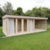 Dřevěný zahradní domek modern terasa výhled