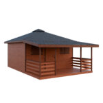 Dřevěný zahradní domek pohoda 2 s terasou 1