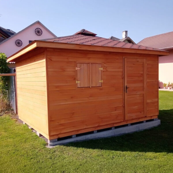Dřevěný zahradní domek pohoda 2 s terasou 10