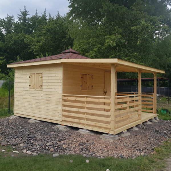 Dřevěný zahradní domek pohoda 2 s terasou 2