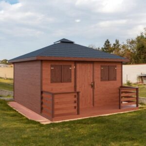 Dřevěný zahradní domek pohoda 2 s terasou