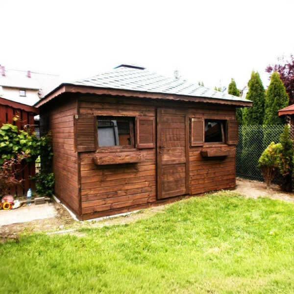 Dřevěný zahradní domek pohoda 2 s terasou 7