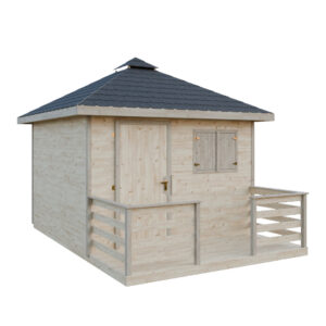 Dřevěný zahradní domek pohoda s terasou 1