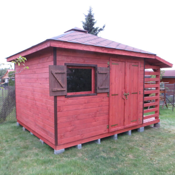 Dřevěný zahradní domek pohoda s terasou 4