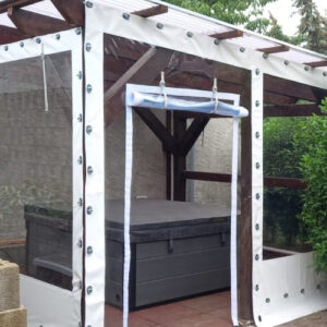 Dřevěný zahradní domek statek s terasou 14