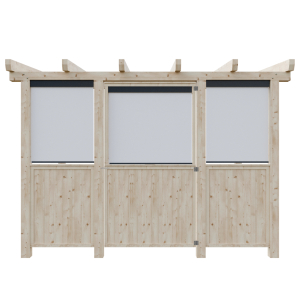 PVC roleta + plné zábradlí - 30+30% + dvířka