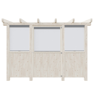 PVC roleta + plné zábradlí - 30+30% + dvířka