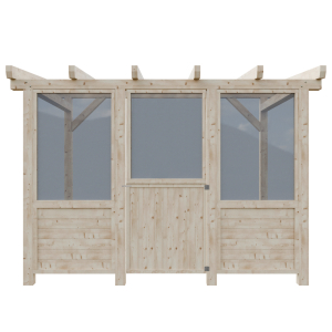 Plná stěna + kalené sklo 180cm - 30+30% + dvířka