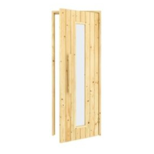 Dveře ze dřeva s okýnkem