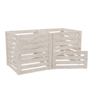 Dvoukomorový dřevěný kompostér koncept 200x100 cm