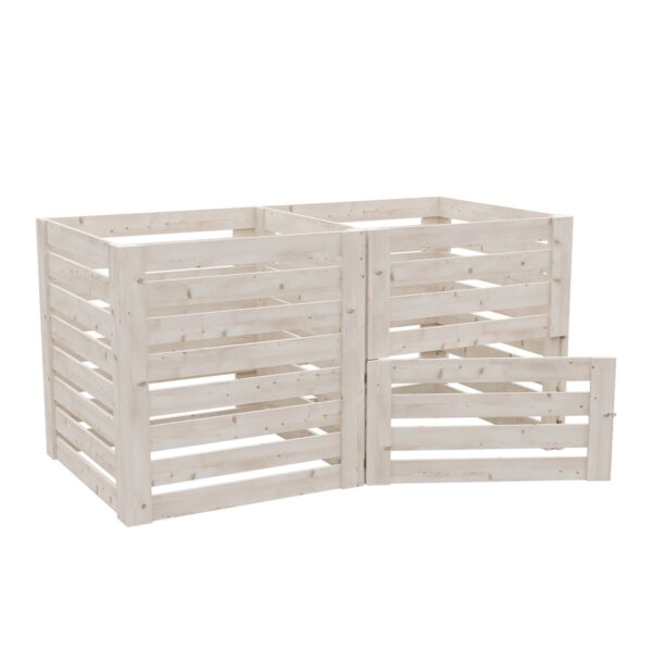 Dvoukomorový dřevěný kompostér koncept 200x100 cm