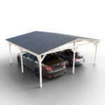 Garážové stání koncept se sedlovou střechou pro dvě auta 1