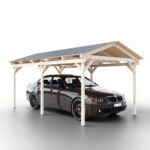 Garážové stání koncept se sedlovou střechou pro jedno auto