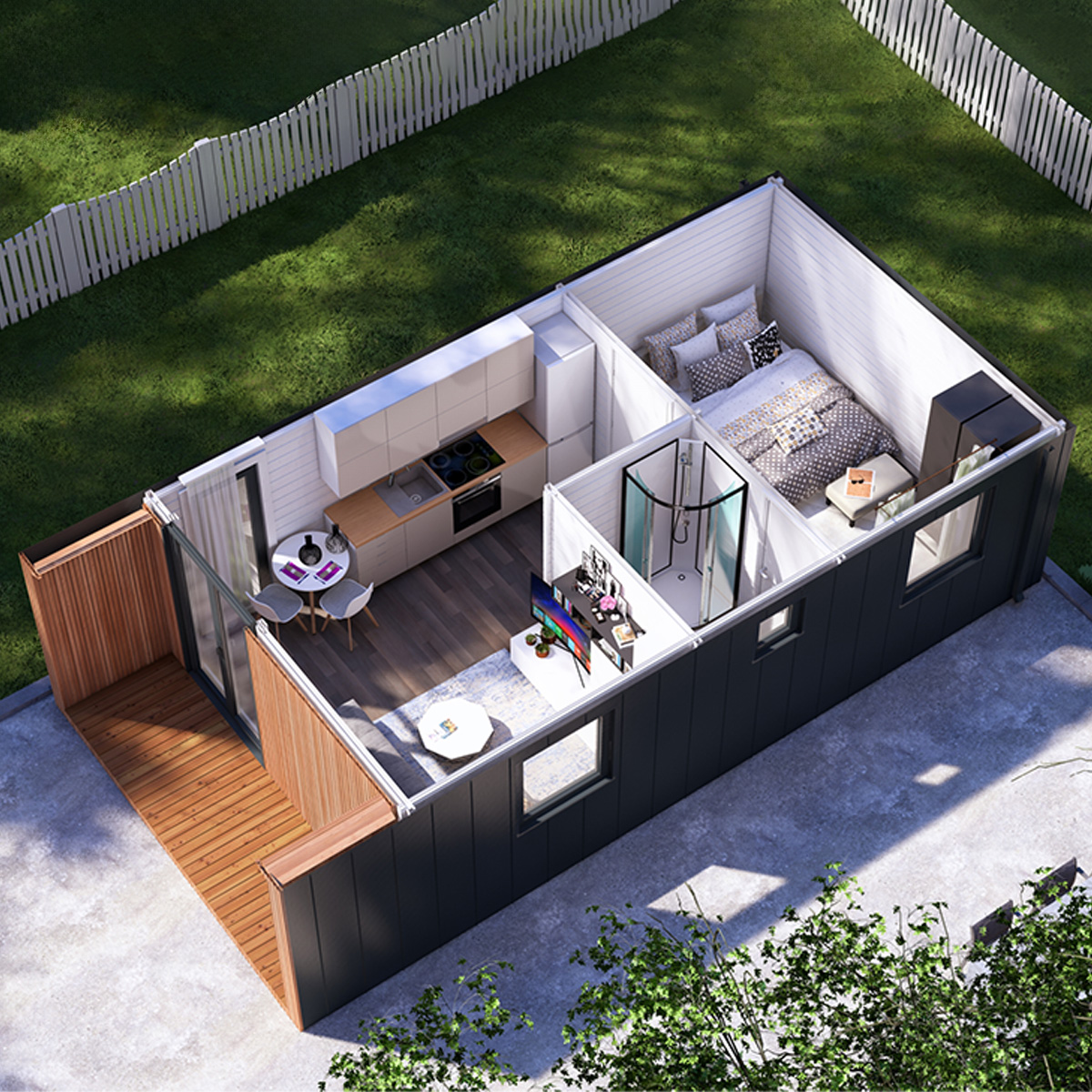 Hybridní dům 4x8,2 m – vnitřní rozměr 2