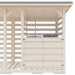 Kryt pro 2 popelnice 130cm - plný