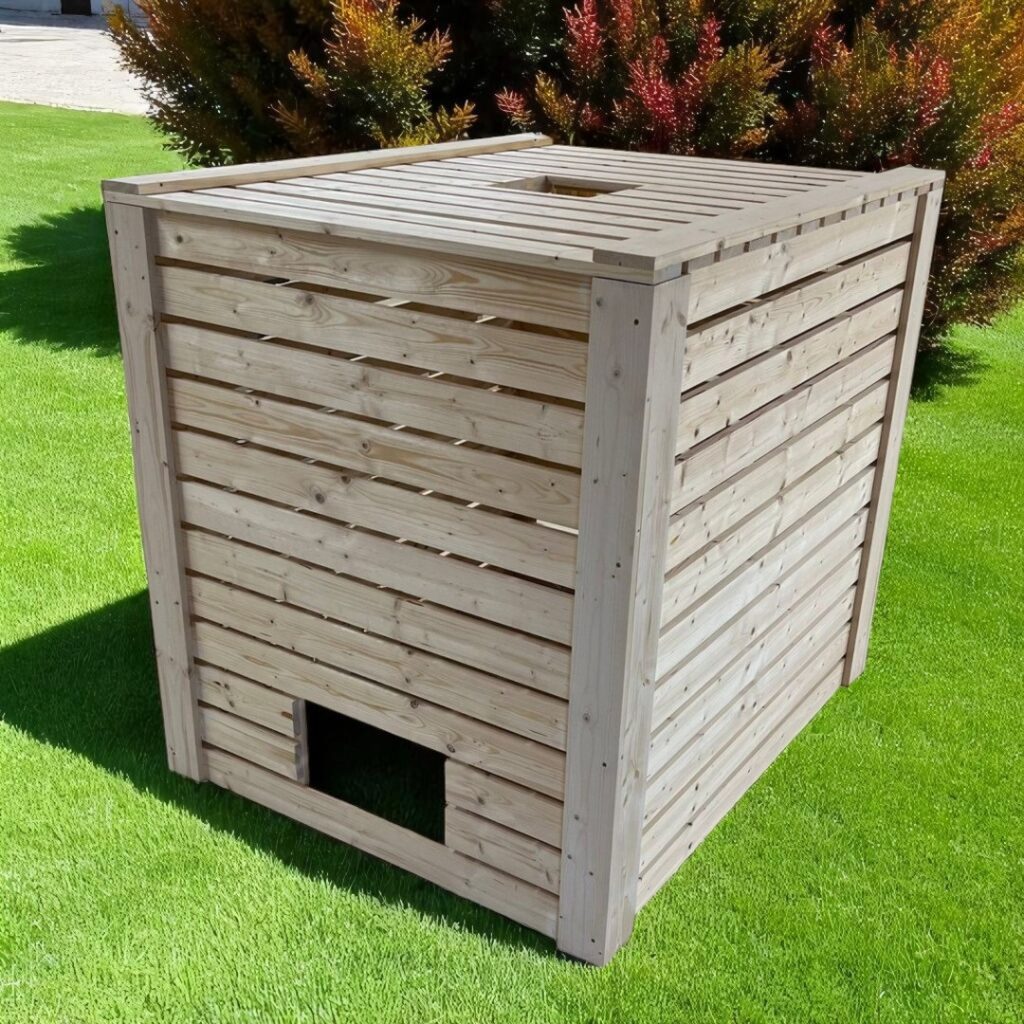 Kryt nádrže 1000l dřevěným obložením