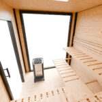 Modulární dřevěná sauna modern kube profi na míru 10