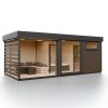 Modulární dřevěná sauna modern kube profi na míru 11