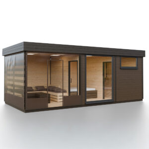 Modulární dřevěná sauna modern kube profi na míru 12