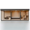 Modulární dřevěná sauna modern kube profi na míru 13