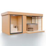 Modulární dřevěná sauna modern kube profi na míru 14