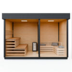 Modulární dřevěná sauna modern kube profi na míru 18