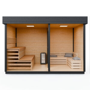 Modulární dřevěná sauna modern kube profi na míru 18