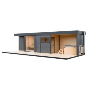 Modulární dřevěná sauna modern kube profi na míru