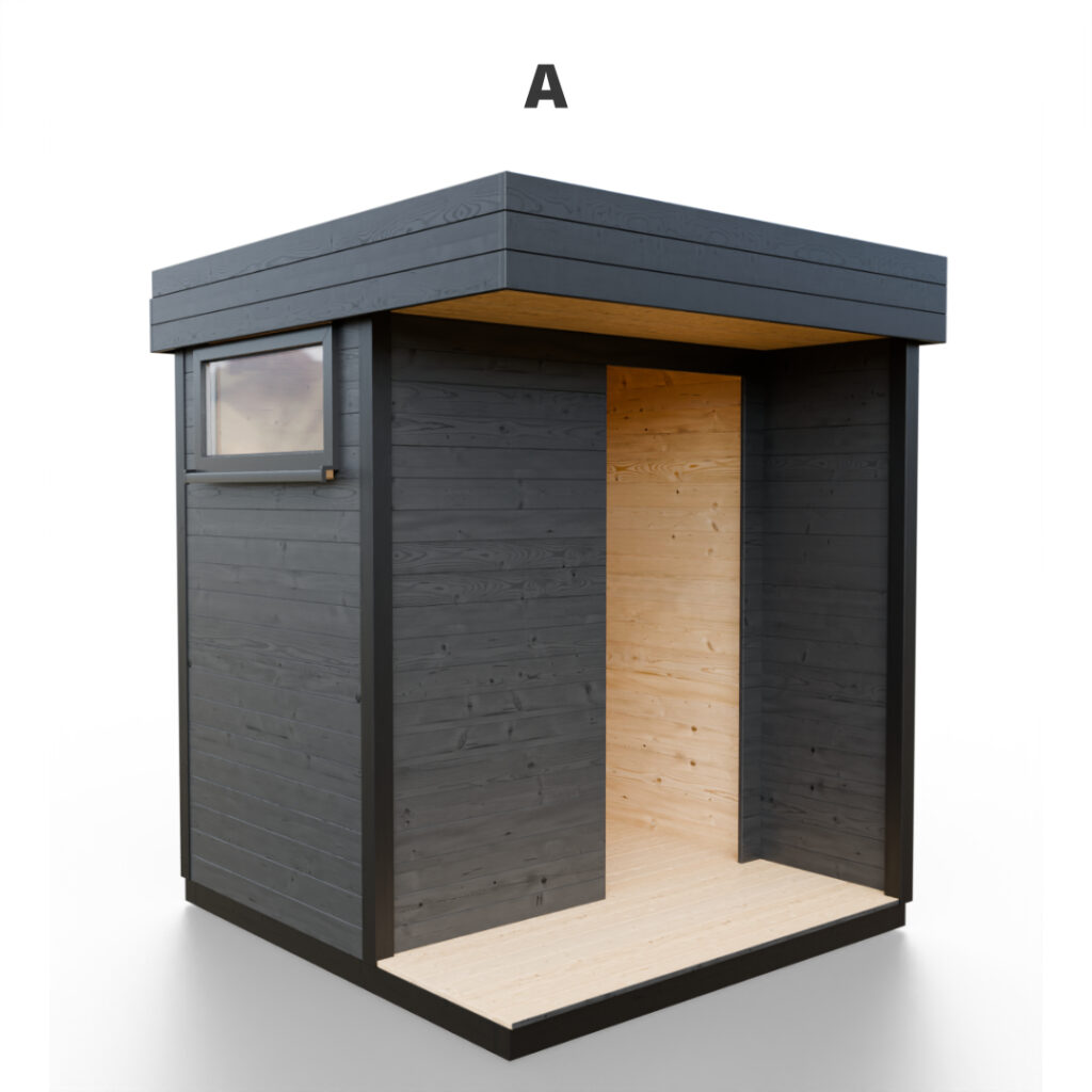 Modulární dřevěná sauna modern kube profi na míru 4