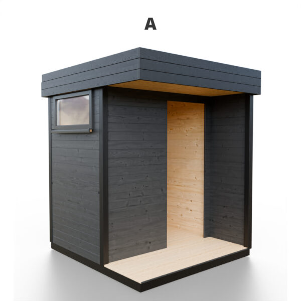 Modulární dřevěná sauna modern kube profi na míru 4