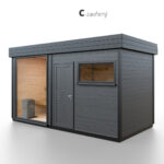 Modulární dřevěná sauna modern kube profi na míru 7