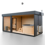 Modulární dřevěná sauna modern kube profi na míru 8