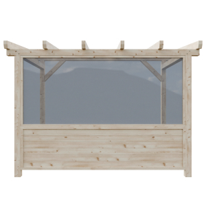 Plná stěna + kalené sklo 180cm - 100%