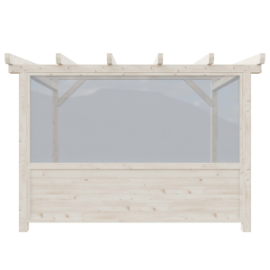 Plná stěna + kalené sklo - 100%