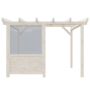 Plná stěna + kalené sklo - 50%