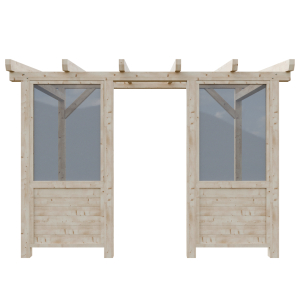 Plná stěna + kalené sklo 180cm - 30+30%