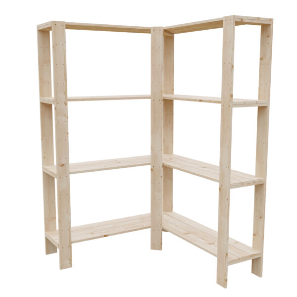 Rohový regál masiv hloubka 32cm