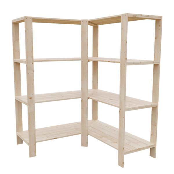 Rohový regál masiv hloubka 52cm