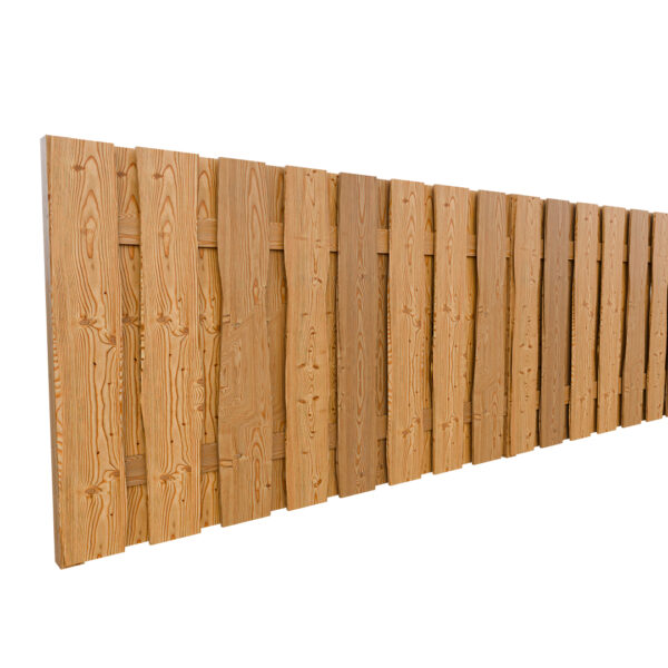 Smrkový:modřínový plot na míru neomítaný s 2