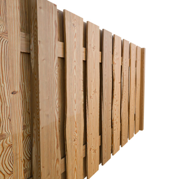 Smrkový:modřínový plot na míru neomítaný s 3