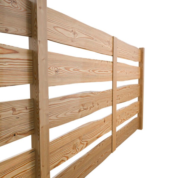 Smrkový:modřínový plot na míru neomítaný v 1