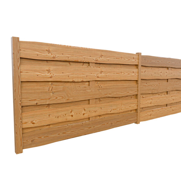 Smrkový:modřínový plot na míru neomítaný v 2